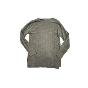 Barefoot Dreams CozyChic Ultra Lite Crewneck Ribbed Tunic Sweater Gray Size S